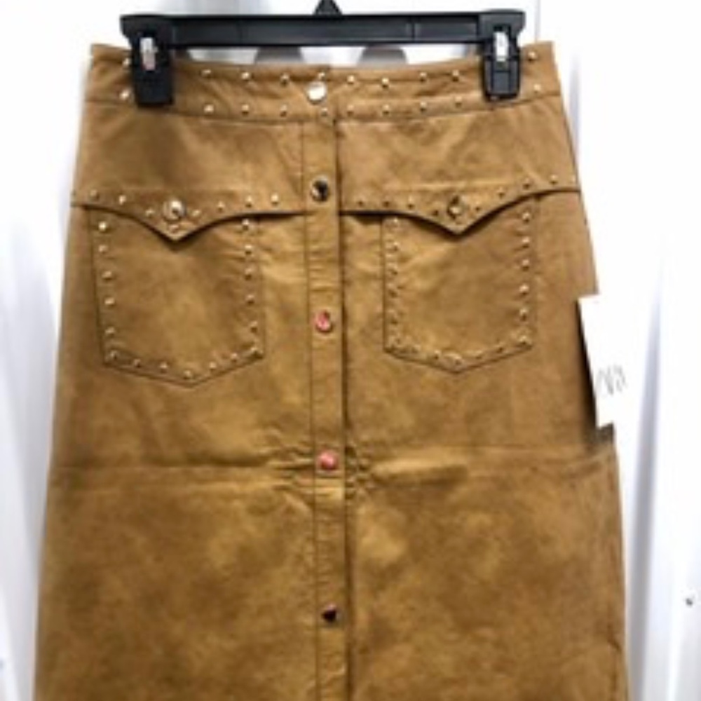 NWT ZARA Faux Leather A-Line Skirt, M